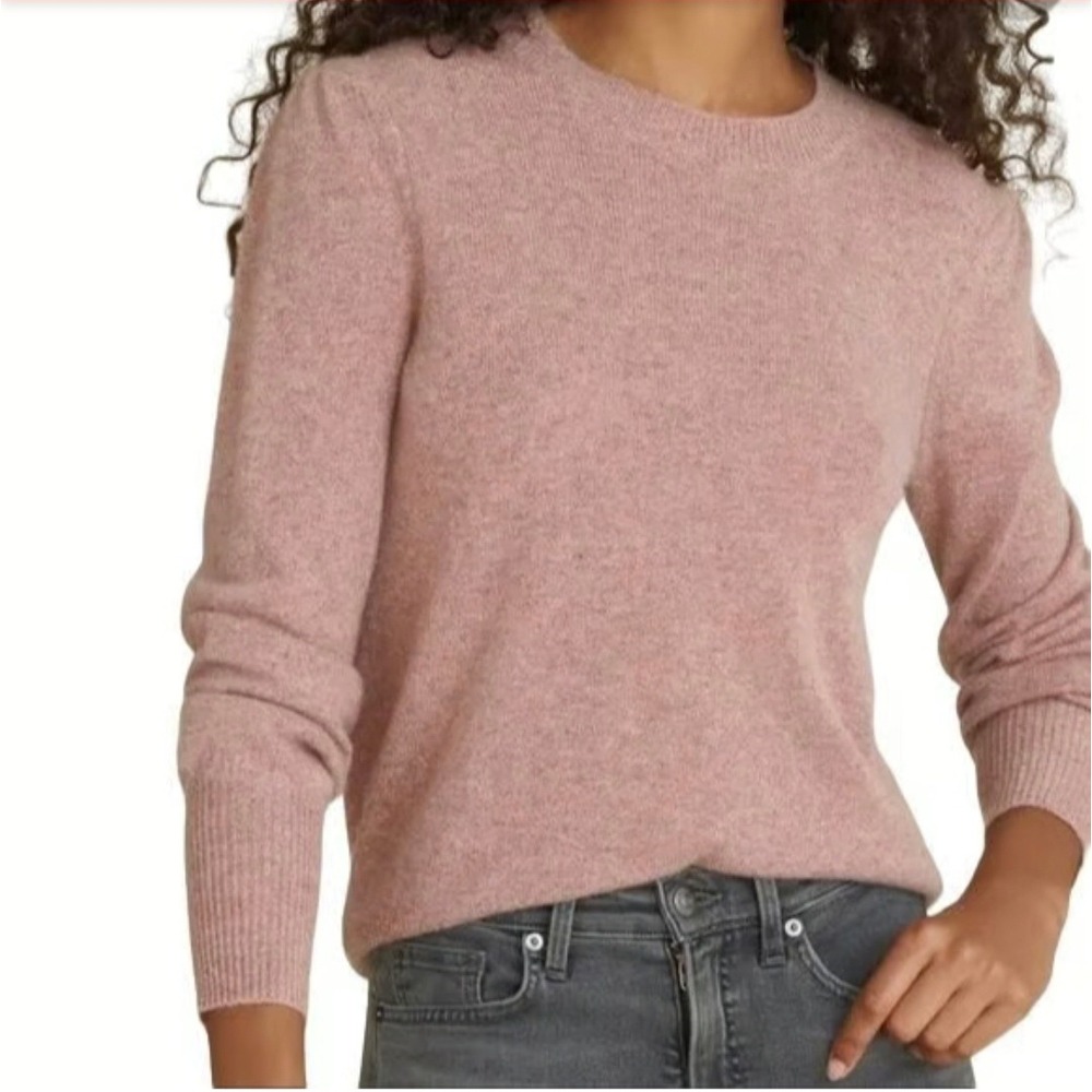 Veronica Beard 100% Cashmere Puff Shoulder Sweater Mauve Pink Soft Women's Sz M